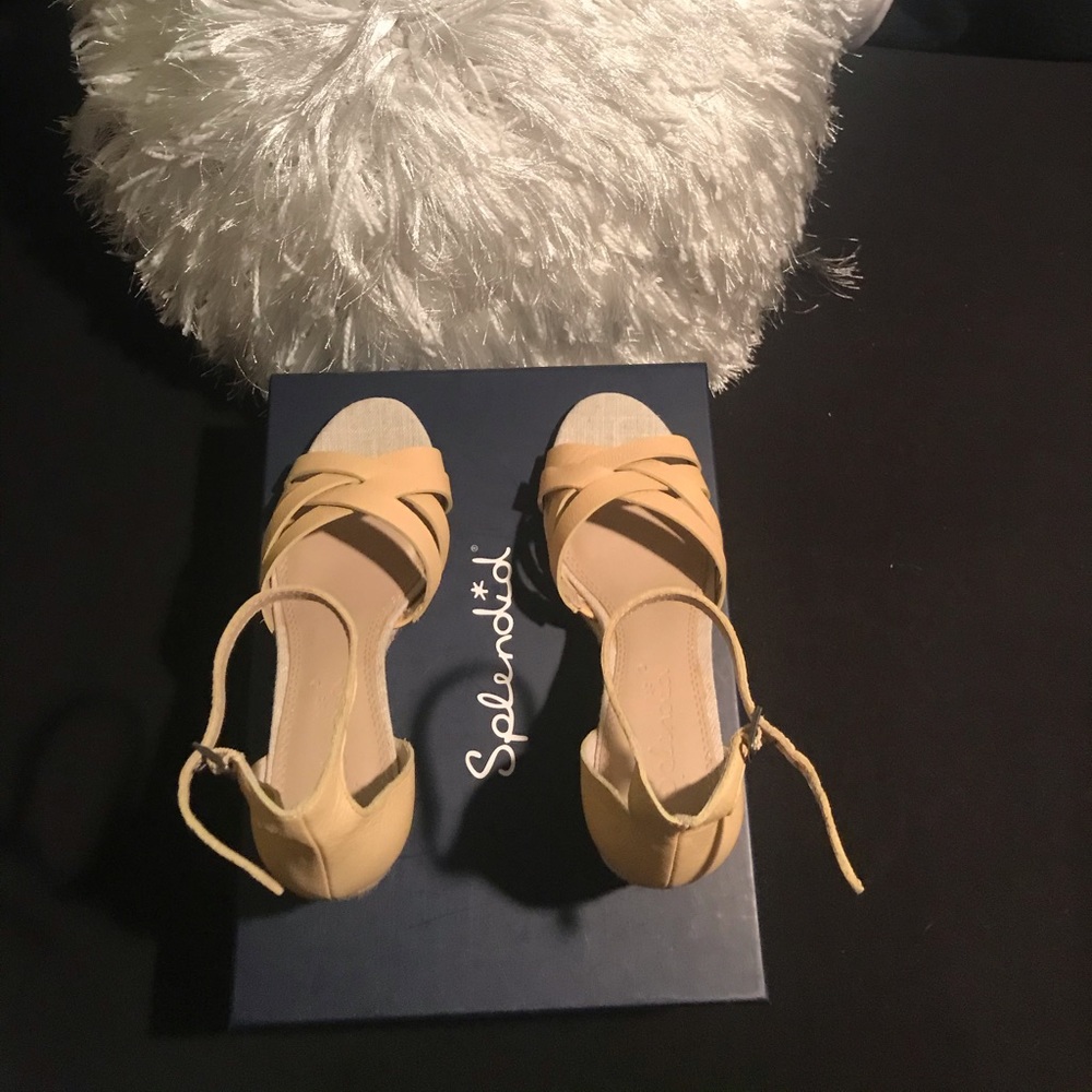 Splendid leather and straw wedge heels, brand new! - Picture 2 of 5